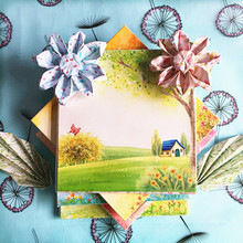 Flowers Origami Paper For Handmade Cranes Origami Puzzle DIY Folding Handmade Origami Colored Scrapbooking Paper Creative Gifts 2024 - buy cheap
