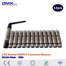 DHL Free Shipping 13pcs/lot wireless dmx512 data sender and receiver 1pcs transmitter and 12pcs receiver for stage lighting 2024 - buy cheap