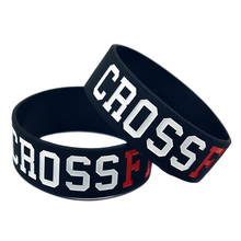 Pulsera de silicona OBH Crossfit, 25 uds., 1 pulgada, deportivos anchos, regalo, blanco y negro 2024 - compra barato