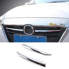 Fit For Mazda 3 Axela BM 2014 2015 2016 Car Front Grill Grille Decoration Strips Cover Trim Styling Stickers ABS 2Pcs/set 2024 - buy cheap