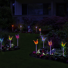 Lámpara Solar Led impermeable, luces de mariposa alimentadas por energía Solar, iluminación colorida de paisaje para valla, césped, jardín, decoración de Navidad 2024 - compra barato