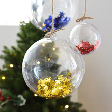 10 комплектов, прозрачные открытые пластиковые украшения для рождественской елки 2024 - купить недорого