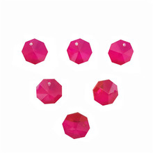 Free Shipping ,500pcs/Lot Fuchsia Color 14mm Crystal Prism Beads Curtain Chandelier Octagon Beads In One Hole , 2024 - buy cheap