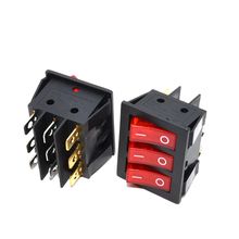 10pcs/lot  KCD3-303 Red Light 9 PIN Three SPST On/Off Rocker Boat Switch AC 250V/15A 125V/20A 2024 - buy cheap