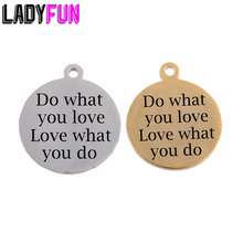 Ladyfun 2019 настраиваемый Мотивирующий подвеска вдохновение Charm, сделайте то, что вы любите Love, что вы делаете для воодушевления, изготовления подарков 2024 - купить недорого
