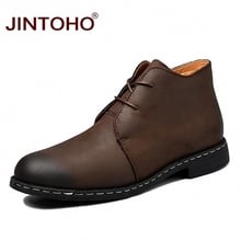 JINTOHO Fashion Genuine Leather Men Boots Winter Men Genuine Leather Shoes Lace Up Ankle Leather Boots Casual Male Winter Boots 2024 - buy cheap