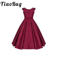 Tiaobug Sleeveless Flower Girls Dresses Princess Pageant Ball Gown Wedding Party Formal Occasion Maxi Summer Dress with Big Bow 2024 - buy cheap