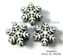 white snowflake wholesales 10pcs Slide Charms 8mm Can through 8mm band 8mm Pet Dog Cat Tag Collar Wristband 2024 - buy cheap