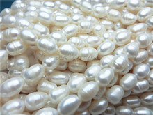 New High Bright Elegant White Freshwater Shell Pearl Loose Beads jewelry Natural Stone Short Rice 8-9mm 14inch wholesale price 2024 - buy cheap