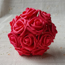 7cm 14 cores pe espuma rosa flores decoração do casamento buquê de flores artificial rosa falso flor casamento decoração do carro 2024 - compre barato