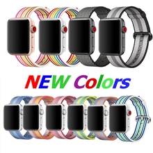 newest Woven Nylon Watchband straps for iWatch Apple Watch sport loop bracelet band 38mm 42mm 40mm 44mm series 1 2 3 4series 5 2024 - buy cheap