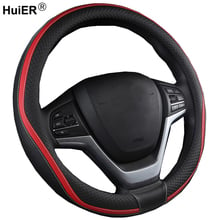 HuiER-Funda para Volante de coche, protector de cuero Artificial trenzado en 6 colores, Universal, estilismo para coche 2024 - compra barato