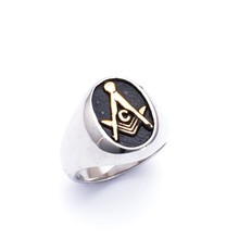 Men's Oval Free Mason Ring - Freemasonry College Style Stainless Steel Mens Masonic Rings Jewelry 2024 - buy cheap