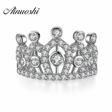 AINUOSHI 925 Sterling Silver My Princess Queen Crown Ring Palace Restoring Ancient Ways Design Wedding Rings For Women Jewelry 2024 - buy cheap