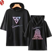 Seventeen camiseta com capuz estampada kpop, camiseta de verão para mulheres/homens, manga curta, camisetas casuais da moda, liquidação, 2018, camisetas para fãs 2024 - compre barato