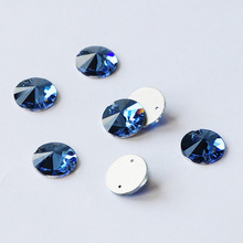 YANRUO Sapphire 3200 Rivoli Crystal Sewing Flat back Rhinestones Sew on Stones Glass Crystals Blue 2024 - buy cheap
