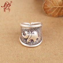 ChiangMai Thailand 100% Real 925 Sterling Silver Ring Thai Silver Fine Jewelry Elepant for Men Jewelry Vintage Mens Rings 2024 - buy cheap