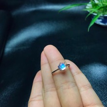 Anel redondo de pedra de lua azul natural para mulheres, joias finas de prata esterlina 925, 5*5mm com pedras preciosas com caixa de veludo certificado fjmassa 2024 - compre barato