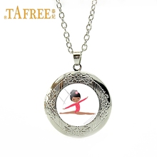 TAFREE Cartoon pattern cute gymnast art photo locket necklace for Children's birthday gift pendant necklace jewelry GY217 2024 - buy cheap