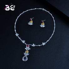 Be conjunto de joias femininas com zircônio cúbico brilhante, 8 peças, conjunto de bijuterias para noiva, multiolor, aaa 2024 - compre barato