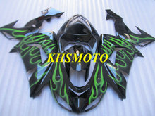 ABS Fairing Kit for KAWASAKI Ninja ZX10R 06 07 ZX 10R 2006 2007 zx10r 06 07 Green flames black Fairings set+7gifts KG10 2024 - buy cheap