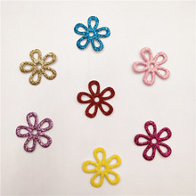 80Pcs Mixed Colors Glitter Flower Felt Fabric Patch DIY Cloth Appliques/Craft Wedding decoration 2024 - buy cheap