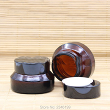 15G 15ML Dark Brown Color Glass Jar, Black Lid With Inner Lid Eye Powder Jar, Brown Cosmetics Packing Cream Jar, 30pcs/lot 2024 - buy cheap