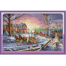 NKF Winter Travel Counted Cross Stitch Patterns 11CT 14CT Chinese Cross Stitch Kits for Embroidery Home Decor 2024 - buy cheap