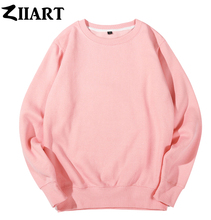 Girls Woman Fleece Sweatshirt Black Royal Blue Gray Pink Red White Yellow Solid Pure Color couple clothes ZIIART 2024 - buy cheap