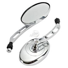 Motorcycle Oval Chrome Rearview Mirrors Scooter ATV 10mm For Kawasaki Honda Suzuki ... 2024 - buy cheap