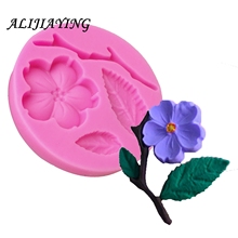 1Pcs Flower Plum blossom 3D Cake Border Silicone Mold Fondant Cake Decorating Tools Gumpaste Chocolate tools D0942 2024 - buy cheap