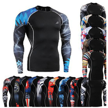 Men Skin Tight T Shirt Compression Running MMA Emonder Surfing Gym Crossfit Yoga Bodybuilding Top Fitness Long Sleeve Clothing 2024 - buy cheap