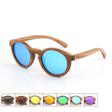 BerWer Handmade Wooden Polarized Sunglasses Women Round Vintage UV400 Protection Eyewear Mens Zebra Wood Glasses 2024 - buy cheap