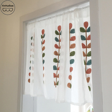 XinHuaEase Super Value Short Curtain Panel Voile Window Curtains Door Kitchen Curtains Coffee White Sheer Tulle Cafe Embroidery 2024 - buy cheap