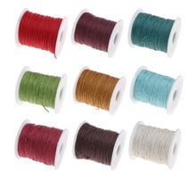 100Yards Spool 1MM Waxed Cotton Cord Thread Cord Plastic String Strap DIY Rope Bead Necklace European Bracelet Ma 2024 - buy cheap