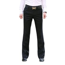 2019 Micro-horn trousers Male Business Black straight Wide-leg Suit pants British Casual Men's big pants Men's trousers 2024 - buy cheap