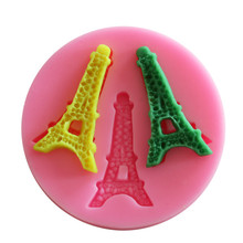 Molde de silicona 3D con forma de torre Eiffel, molde de Fondant para pastel, Chocolate, herramienta de decoración para cocina, molde de laboratorio para hornear 2024 - compra barato