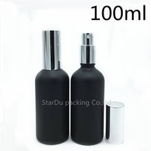12pcs 100ml black Frosted glass bottle with silvery aluminum sprayer, Essential Oil Spray Glass perfume bottle 2024 - buy cheap