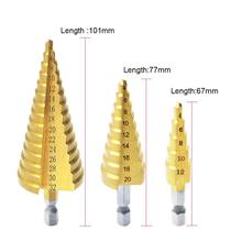 3Pcs Metric Spiral Flute The Pagoda Shape Hole Cutter 4-12/20/32mm HSS Steel Cone Drill Bit Set Step Sharpening Power Tools 2024 - buy cheap