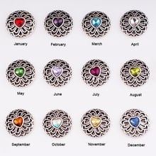 MF1669    Birthstone constellation  Crystal flower LOVE  18mm Metal snap button jewelry DIY  bracelet 2024 - buy cheap