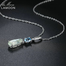 LAMOON-colgante de Plata de Ley 925 con gema Natural para mujer, collar con cadena de topacio y Prehnita, joyería de Color, LMNI063 2024 - compra barato