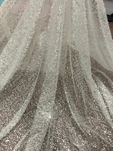 Tela de encaje francés con cuentas de cristal bordadas, SYJ-6135, para vestido de novia/De noche, envío por dhl 2024 - compra barato