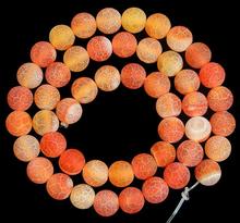 Newest 8mm Orange Red Frosted Agates Round Loose Beads 15inches One Full Strand 2024 - buy cheap