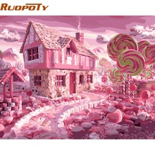 RUOPOTY Frame Pink Romantic Candy Diy Painting By Number Handpainted Wall Art Picture Unique Gift For Wedding Decoration 40x50cm 2024 - buy cheap