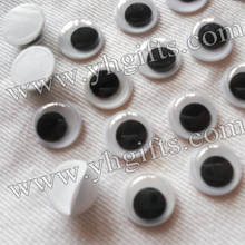 50PCS/LOT,8x10mm oval black wiggle eyes stickers Toll eyeball Doll