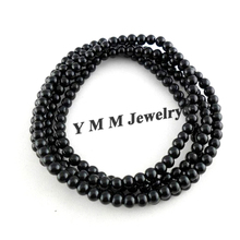 Fashion 4mm Black Glass Beaded Bracelets 4 Rows Enlaced Bracelets 12pcs/lot Wholesale 2024 - buy cheap