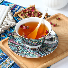 Bohemian Coffee Cup Saucer Kit Bone China Boho Art Line Scented Tea Set Teacup Dish European Ceramics Red Afternoon Tea Sets 2024 - buy cheap