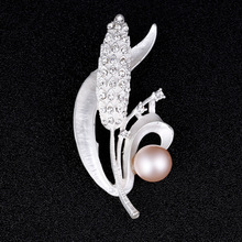 Silver Plated Brooch Small Round Flower Wheat Rhinestone and Imitation pearls Pins Brooches For Women Lapel Pin Jewelry Gift 2024 - buy cheap