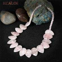 KCALOE Semi-Precious Stones Pink Quartz Choker Necklace 2017 Handmade Fashion Jewelry Waterdrop Big Natural Women Necklaces 2024 - buy cheap