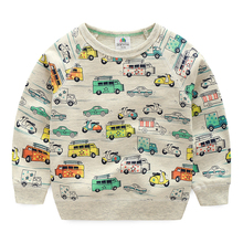 Camisa de algodão estampa de desenhos animados para crianças, camiseta de manga longa estampa de carro para crianças meninos e meninas primavera/outono 2021 2024 - compre barato